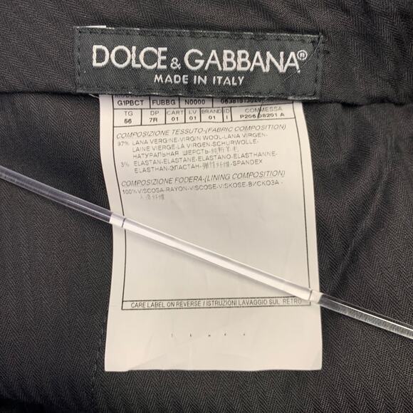 DOLCE & GABBANA Size 38 Black Wool Blend Tapered Zip Fly Dress Pants - Picture 3 of 4